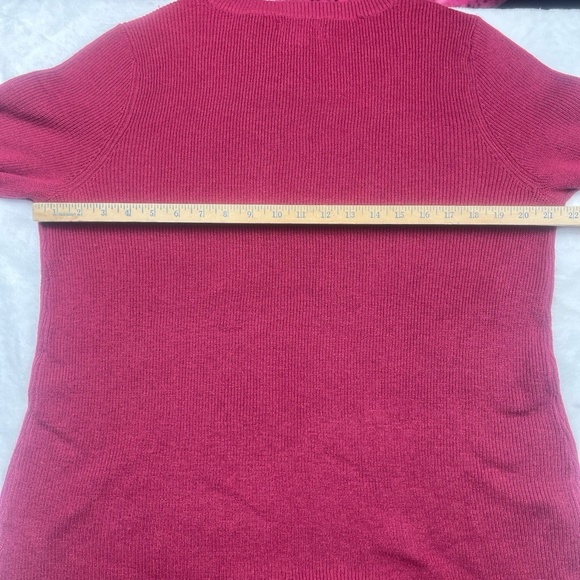 Natural Reflections Sweater Size M Bright Rose Ribbed Tunic Cozy Casual - Picture 8 of 11